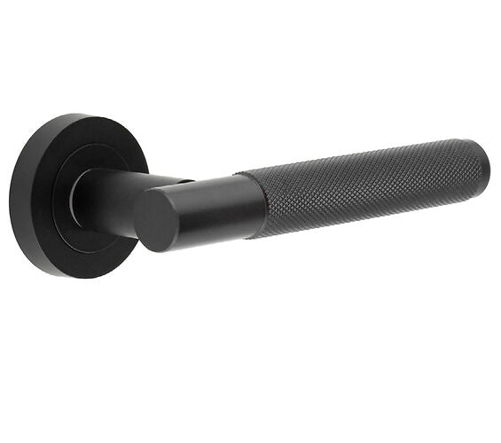 Door Handle On Plain Rose Matt Black JV850MB