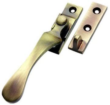 XL127 - Prima Spoon End Design - Wedge Pattern Window Fastener - Antique Brass - Each