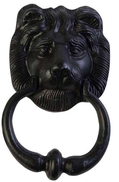 Prima Anvil Forged Antique Black Cast Iron Heavy Duty Lion Knocker. 7¼" (184mm)