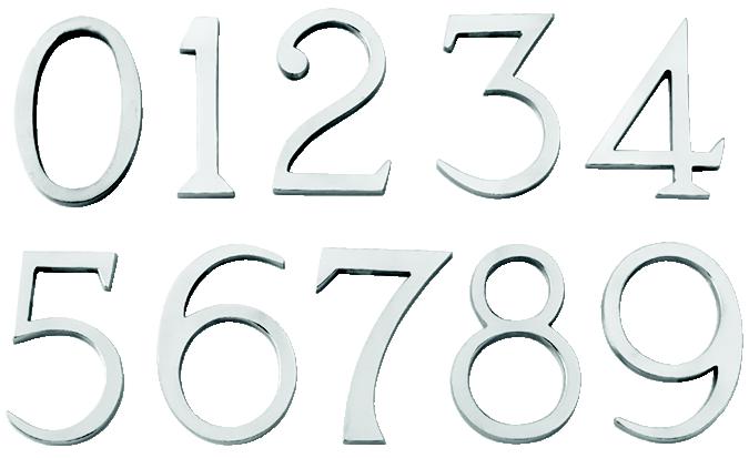Pin Fix Numeral 5 - 6" Polished Chrome Door Number