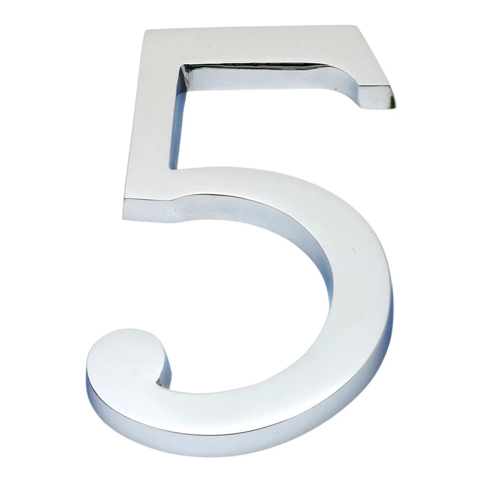 Polished Chrome 4" Numeral No.5