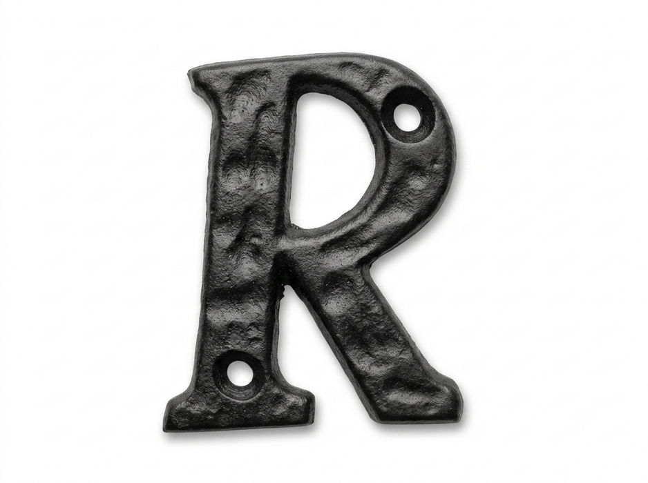 Black Antique Cast Iron Letter R 2.1/4"