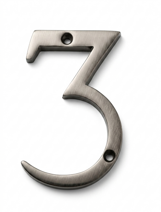Pewter Face Fix Numeral 3 - 3"