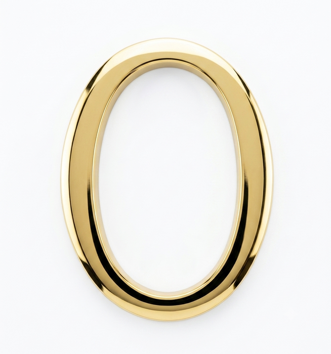 Polished Brass Pin Fix Letter O 2"