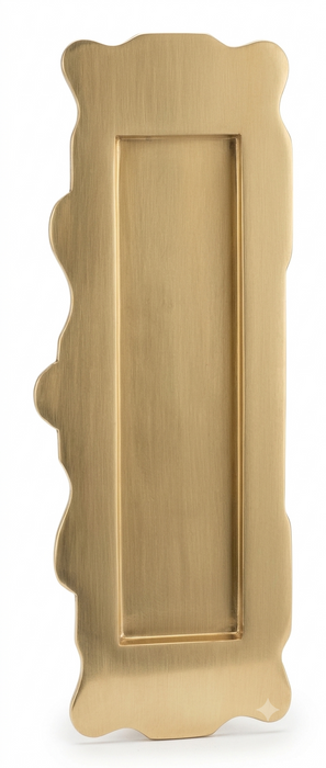 Scalloped Edge Polished Brass Letterplate - 11 1⁄8" x 4  1⁄8"