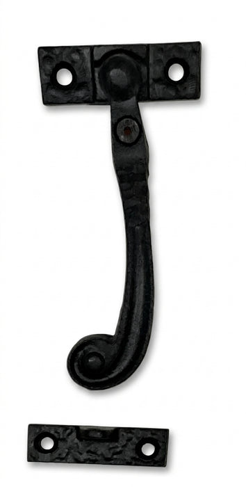 Antique Black Iron Locking Casement Fastener