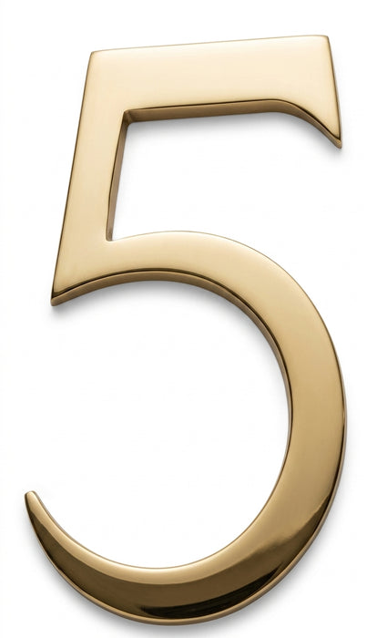 Prima Polished Chrome 6" Numeral No 5