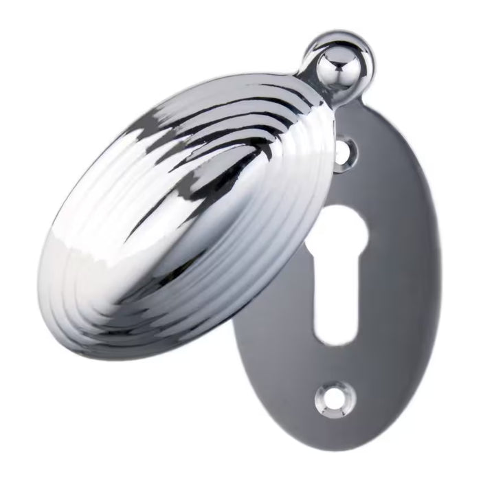 Polished Chrome Stepped Oval Profile Covered Escutcheon