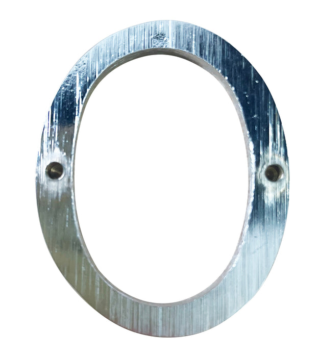 Polished Chrome Pin Fix Numerals (0-9) 2" - Number 0