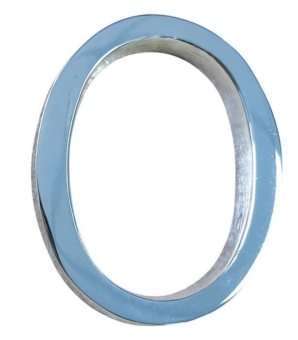 Polished Chrome Pin Fix Numerals (0-9) 2" - Number 0