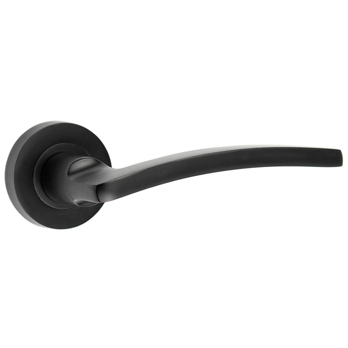 Door Handle On Rose Matt Black JMB700 — DoorHandles.co.uk