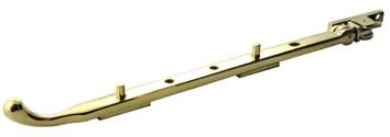 Bulb end casement stay 12" polished brass