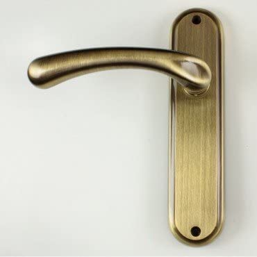 Itala Door Handle On Backplate - Bathroom Set - Antique Brass