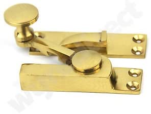 Wyre Direct 2 Sash Window Fastener Solid Brass Quadrant Swing Arm Sash Lock Sash Fastener