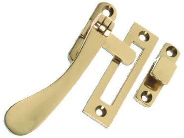 Spoon End Design - Reversible Casement Window Fastener - Polished Brass - Each