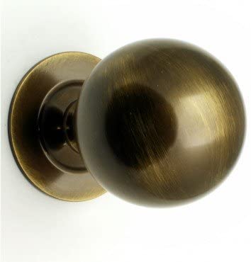 Modern Style Ball Shape Centre Door Knob - Antique Brass
