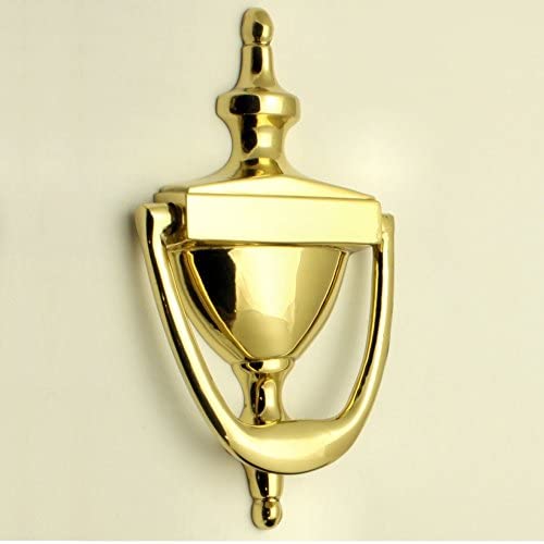 Traditional Urn Style Front Door Knocker - Polished Brass
