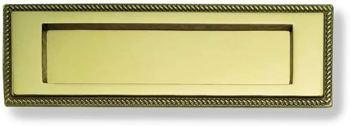 Dale Hardware Premier Georgian Rope Letterbox Solid Polished Brass. 279mm x 89mm. 11" x 3.5"