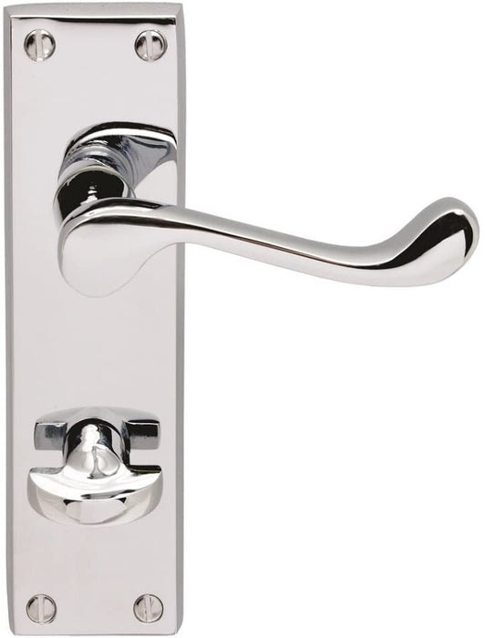 Contract Victorian Scroll - Lever Privacy Door Handle - Finish - Satin Chrome (SC)