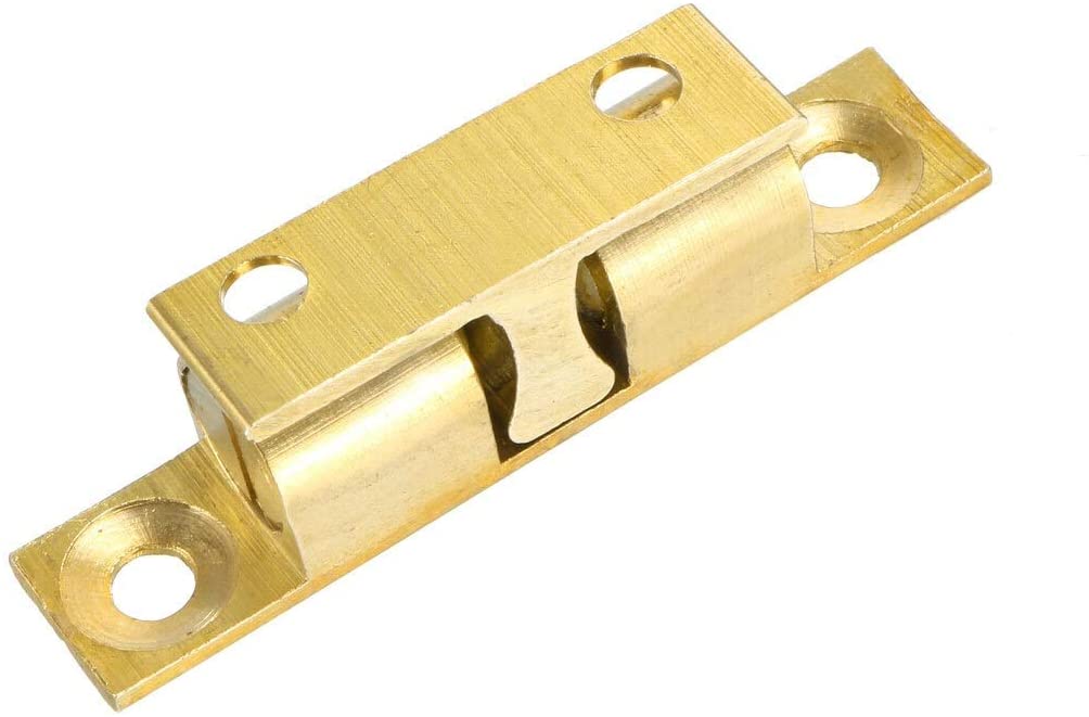 Master - NOBRANDED Professional Cabinet Door Closet Brass Double Ball Catch Tension Latch 50mm L Gold Tone