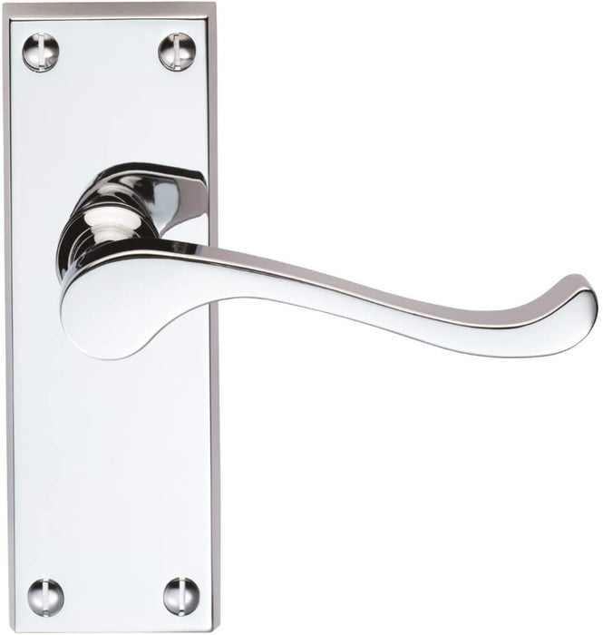 Scroll Lever Latch on Backplate Door Handle - Finish - Satin Chrome (SC)