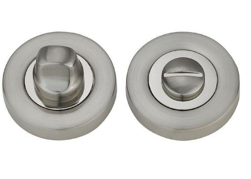 Fortessa Round Thumb Turn+Release Bathroom Lock FWCTT-SNNP Satin Polished Nickel