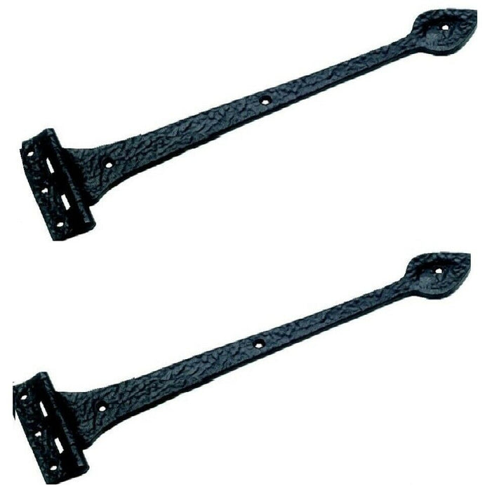 Master - Prima Original Forged Pair of Black Cast Iron 12" Door Spear Tee Hinges AB57/12