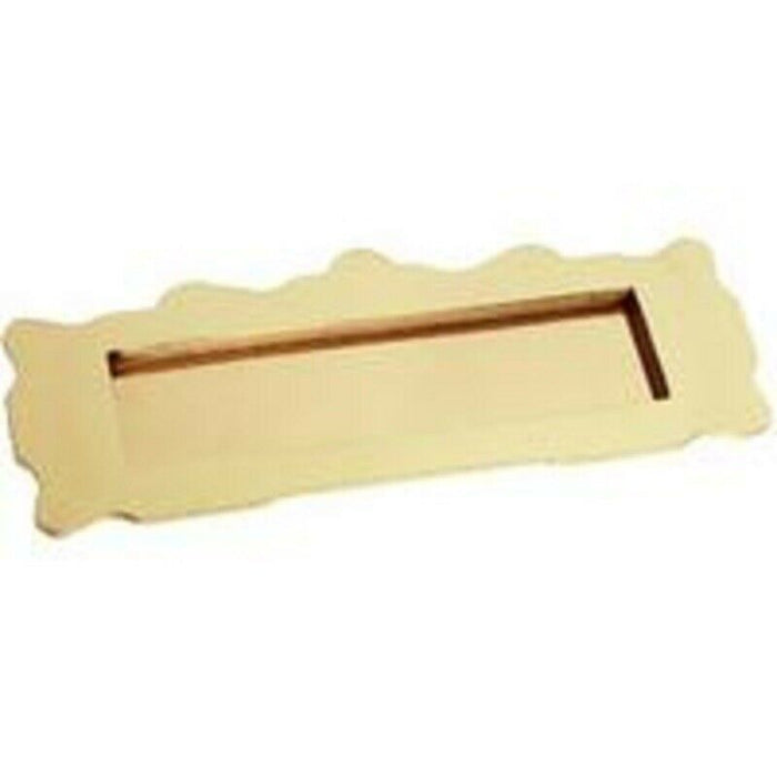 Scalloped Edge Polished Brass Letterplate. Size - 11 1⁄8" x 4  1⁄8"