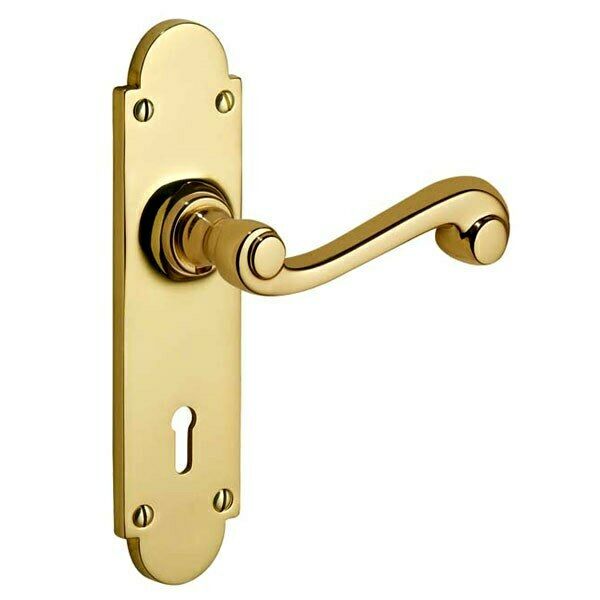 Brassart Constable 604 Lever Lock Victorian Door Handles Polished Brass Finish
