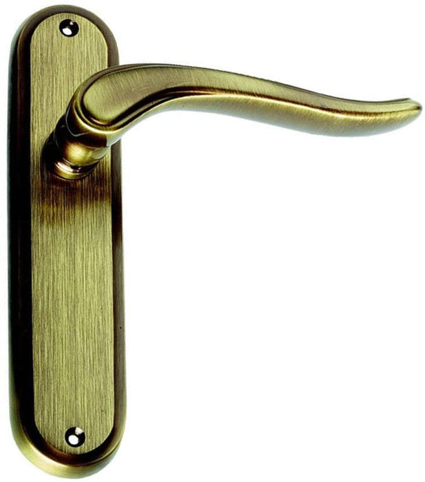 Susy Door Handle on Backplate - Latchset - Antique Brass