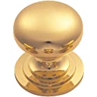 Fingertip Design Premium Quality Solid Victorian Cabinet/Cupboard Door Knob - Polished Brass (32mm (1.25"))