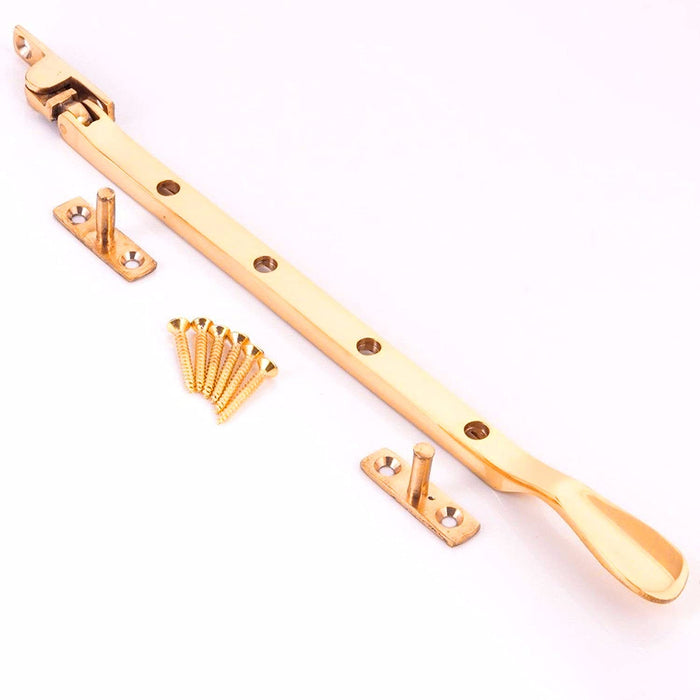 5x Solid Brass Victorian Casement Stays | Spoon Arm