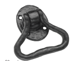 RING HANDLE Back Plate 23⁄4" x 2" (70mm x 50mm)Ring 3" x 31⁄2" (76mm x 89mm)