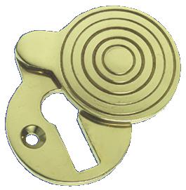 Prima Polished Brass Queen Anne Reeded Covered Escutcheon 1.1/4 x 1.5/8