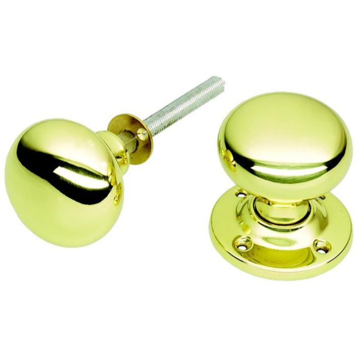 Polished Brass Mushroom Rim Knob Furniture Rose 2.1/2 Knob 2.1/4