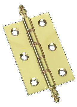 Prima Polished Brass Extruded DPB Washered Hinge Polished With Finials 3 x 2