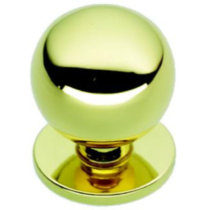 Polished Brass Ball Cupboard Knob 1"