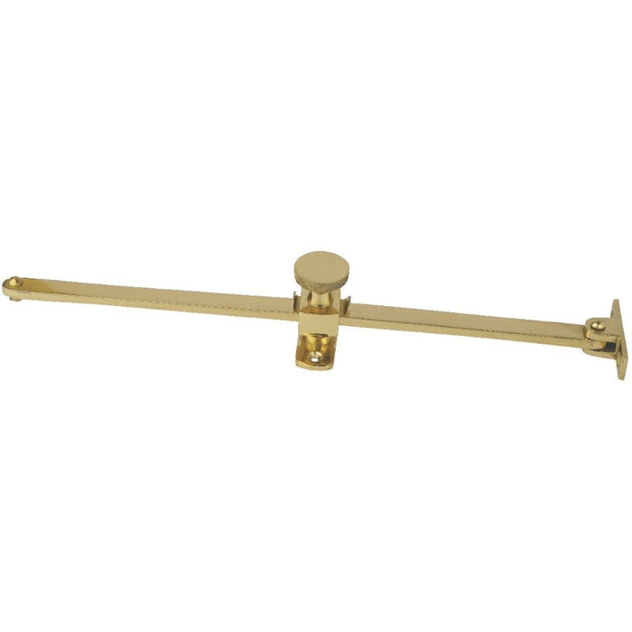 Prima Polished Brass Sliding Lockable Casement Stay 10"