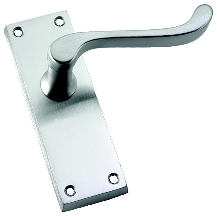 Scroll Lever Latch Furniture 45⁄8" x 15⁄8" (117 x 41) Satin Chrome — DoorHandles.co.uk
