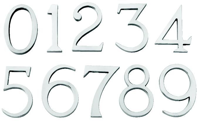 Pin Fix Numeral 2 - 2" Polished Chrome Door Number