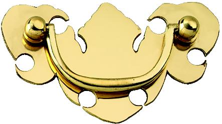 Prima Polished Brass Pressed Plate Handle 3.1/2 x 2